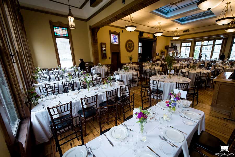 The Great Hall wedding reception set up