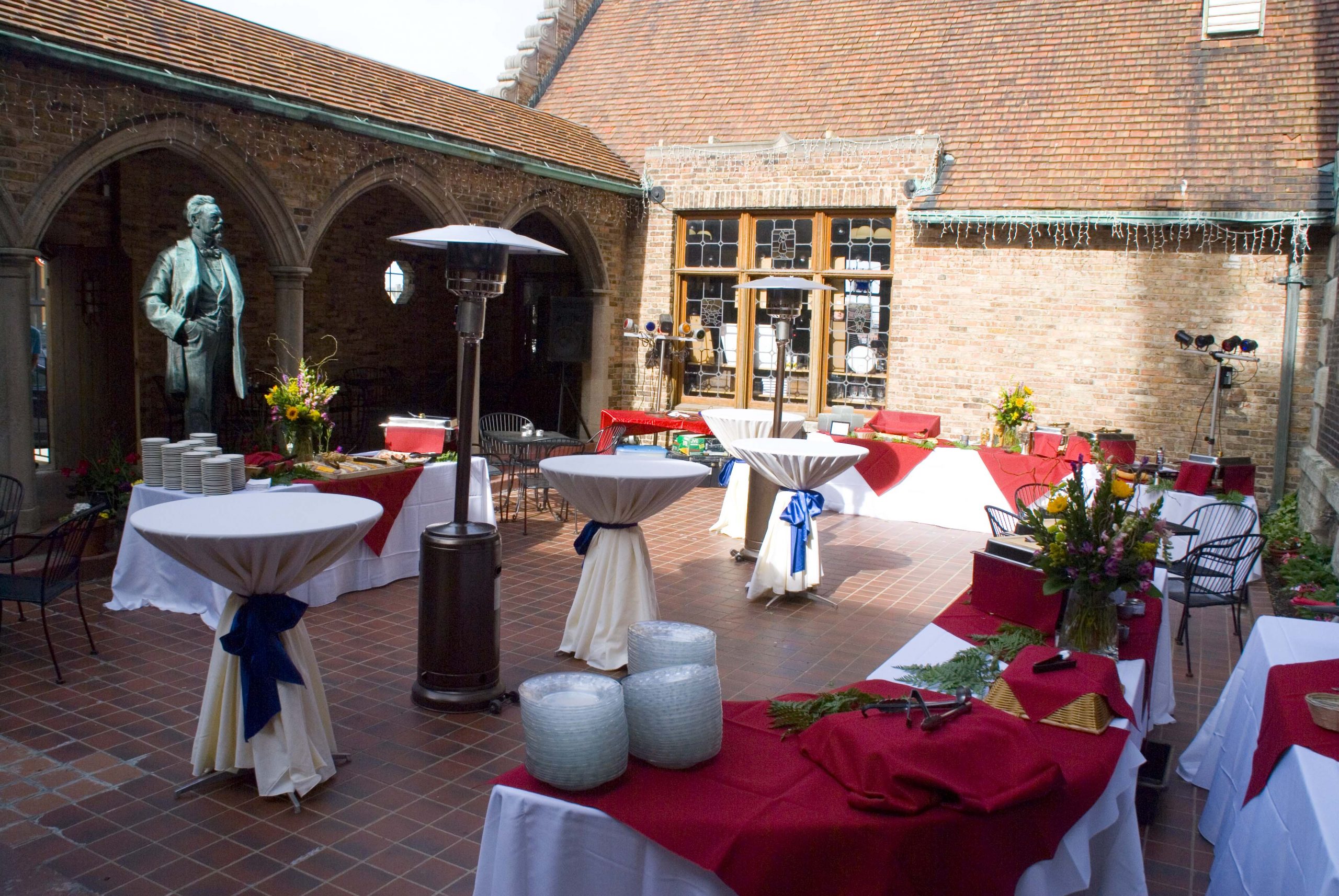 Courtyard reception set up